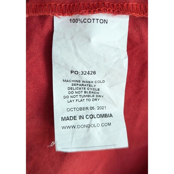 Dondolo Hello Blouse Women's Size Small Tomato Red Smocked Square Neck Top - Picture 3 of 6